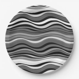 Monochrome rimpelpatroon papieren bordje