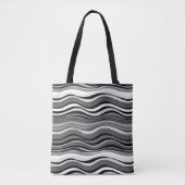 Monochrome rimpelpatroon tote bag (Voorkant)