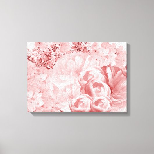 Monochrome roze bloem canvasprint canvas afdruk (Voorkant)