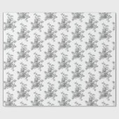 monochrome Rozen Elegant Patroon Cadeaupapier (Vlak)