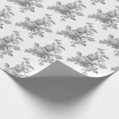 monochrome Rozen Elegant Patroon Cadeaupapier (Hoek)