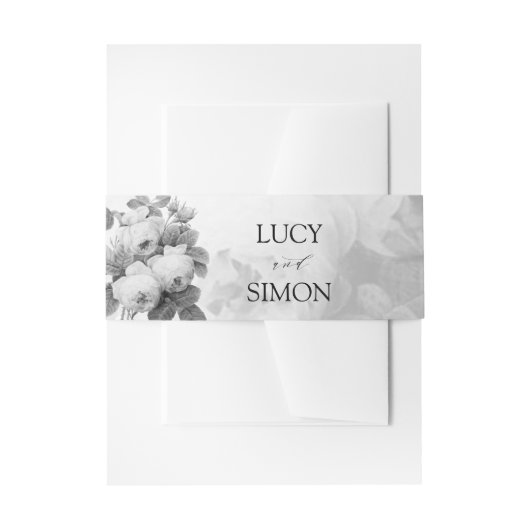 Monochrome  rozen uitnodigingen wikkel (Voorkant Voorbeeld)