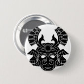Monochrome samurai-masker ronde button 5,7 cm (Voorkant /achterkant)