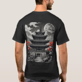 Monochrome Samurai Warrior illustratie T-shirt (Achterkant)