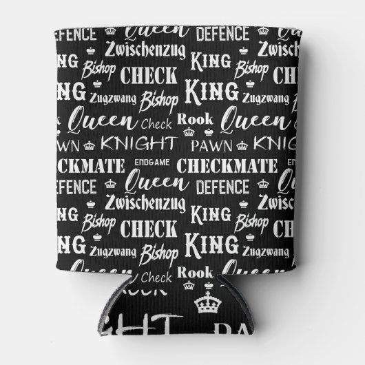 Monochrome schaakbordspel blikjeskoeler (Voorkant)