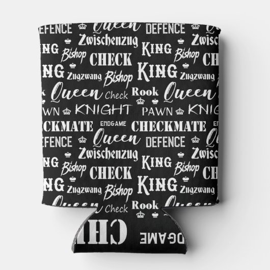 Monochrome schaakbordspel blikjeskoeler (Achterkant)