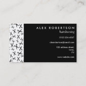 Monochrome schaar- en kapkaart visitekaartje (Achterkant)