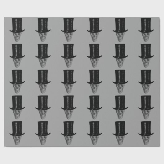 Monochrome schedel bovenhoed cadeaupapier (Vlak)