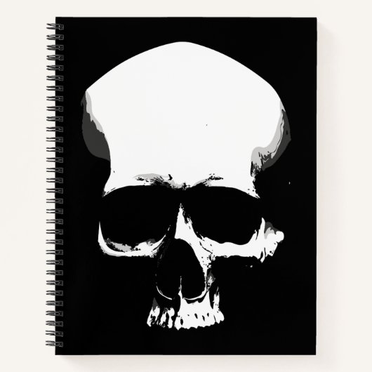 Monochrome Schedel Kunst Notitieboek (Voorkant)