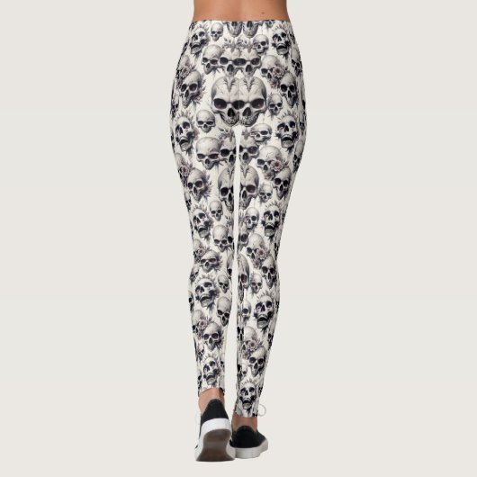 Monochrome schedels leggings (Achterkant)