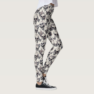 Monochrome schedels leggings