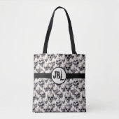 Monochrome schedels tote bag (Voorkant)