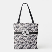 Monochrome schedels tote bag (Achterkant)