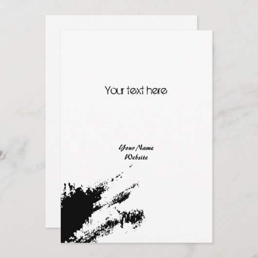 Monochrome schone Random Graffiti Bloch Kaart (Voorkant / Achterkant)