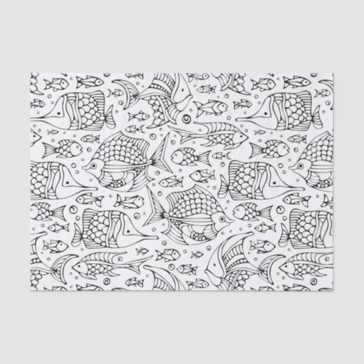 Monochrome School Vissen Tissuepapier (Voorkant)