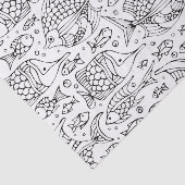 Monochrome School Vissen Tissuepapier (Detail)