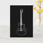 Monochrome semi Akoestische gitaartrekdag Kaart (Gele Bloem)
