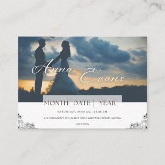 Monochrome Sentiment Wedding Invitation Kaart
