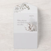 Monochrome Sepia Waterverf Flowers All-in-One All In One Uitnodiging (Buitenkant)