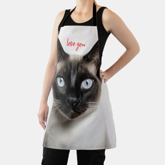 Monochrome Siamese kat liefde Schort (Insitu)