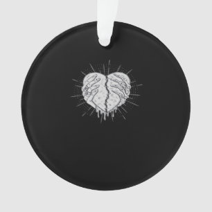 Monochrome skelet hand met hart klassiek ornament