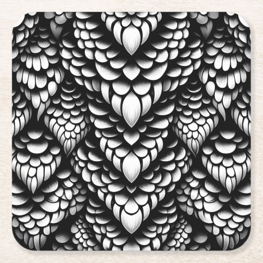 Monochrome Slangschub Papier Onderzetters  Meer Vo (Voorkant)