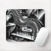 Monochrome Slinky Tumbling Down Chrome Steps Muismat (Met muis)
