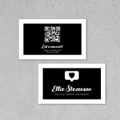 Monochrome Social Media Manager QR-code Visitekaartje