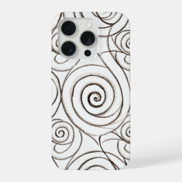 Monochrome Spiraal Tessellation Optische Illusie iPhone 15 Pro Case