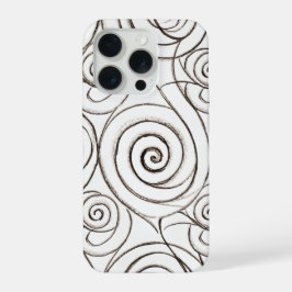 Monochrome Spiraal Tessellation Optische Illusie iPhone 15 Pro Case