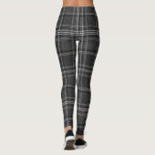 Monochrome Square Plaid Dark Gray Check Leggings (Achterkant)