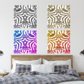 Monochrome-Star: Elegant Black & White God Is Love Muurkunst Sets (Slaapkamer)