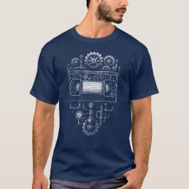 Monochrome steampunk VHS-videoband T-shirt