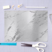 Monochrome steen Silver Grey Metallic Marble Tissuepapier (Craft)