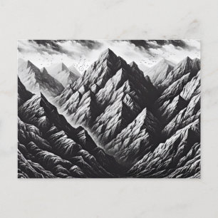 Monochrome stenen muur met ruwe bergtextuur briefkaart