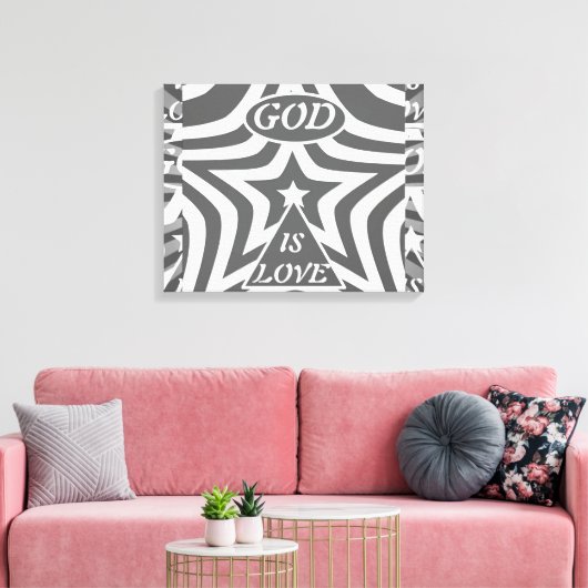 Monochrome Ster Canvas Print: Elegante Zwart Wit Afdruk (Insitu (Woonkamer))