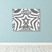 Monochrome Ster Canvas Print: Elegante Zwart Wit Afdruk (Insitu (Houten vloer))