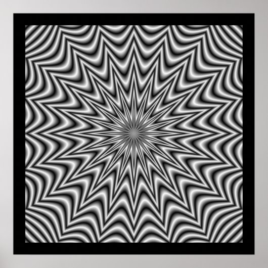 Monochrome ster-Poster Poster (Voorkant)
