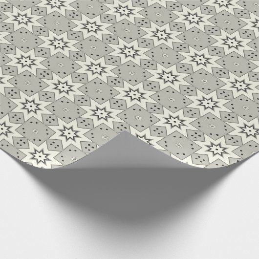 Monochrome sterren en Stippen Cadeaupapier (Hoek)