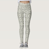 Monochrome sterren en Stippen Leggings (Voorkant)