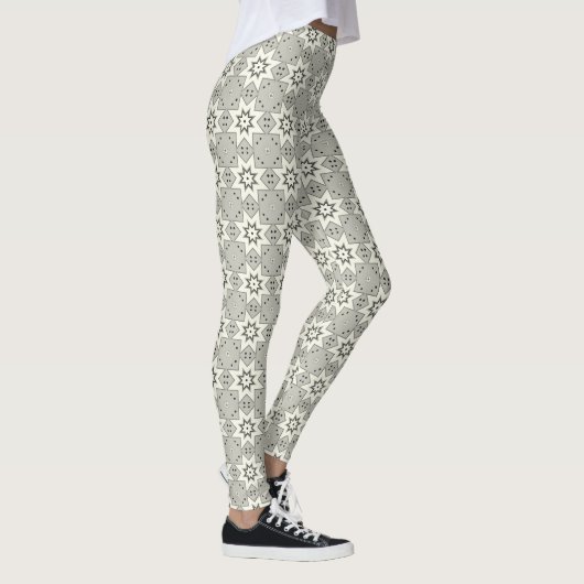 Monochrome sterren en Stippen Leggings (Rechts)