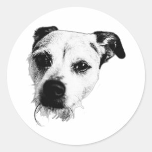 Monochrome Sticker van Terrier Mix