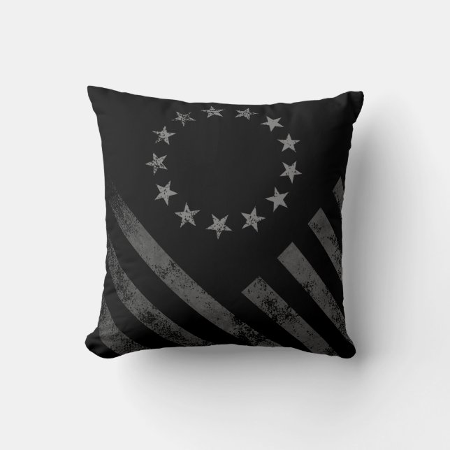 Monochrome  stijl Amerikaanse vlag Kussen (Voorkant)