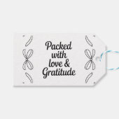 Monochrome stijl Vol liefde & dankbaarheid Cadeaulabel (Voorkant (Horizontaal))