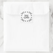Monochrome stijl Vol met Liefde & Dankbaarheid  Vierkante Sticker (Tas)