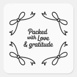 Monochrome stijl Vol met Liefde & Dankbaarheid Vierkante Sticker