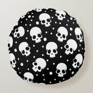 Monochrome stip van de polka rond kussen