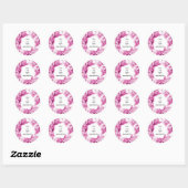 Monochrome stoffige roze trouwkrans sticker (Vel)