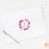 Monochrome stoffige roze trouwkrans sticker (Envelop)