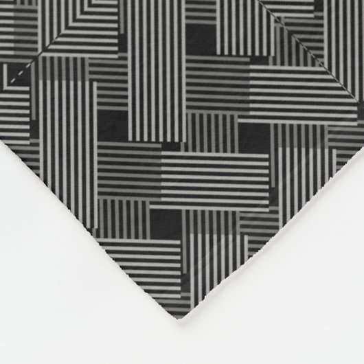 Monochrome Streep Blok Dekbed Fleece Deken (Hoek)